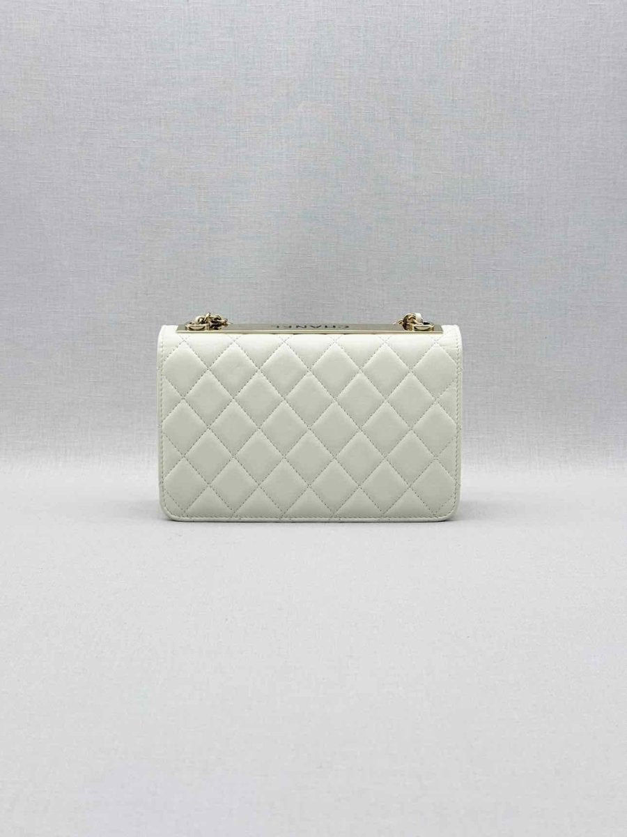 Pre-loved CHANEL Trendy CC WOC White Quilted Shoulder Bag at Reems Closet