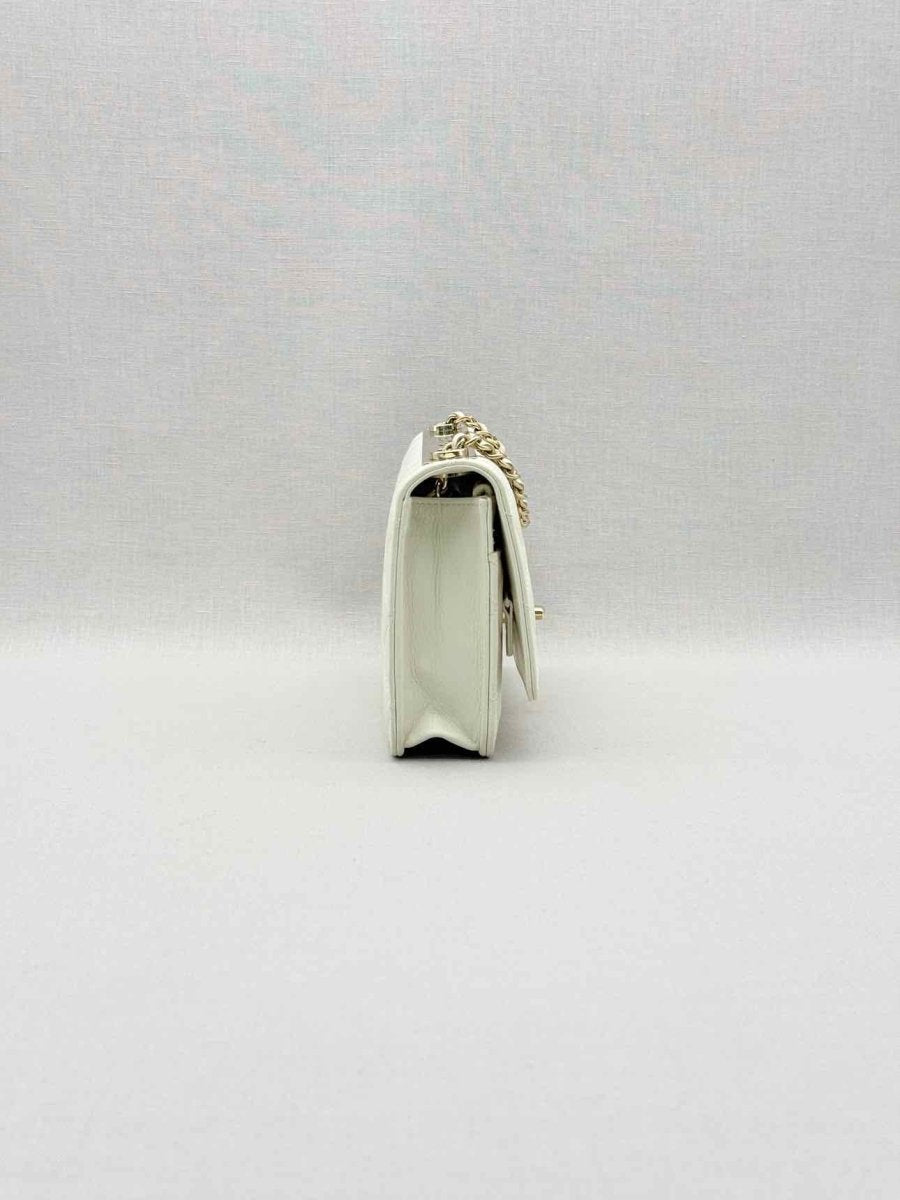 Pre-loved CHANEL Trendy CC WOC White Quilted Shoulder Bag at Reems Closet