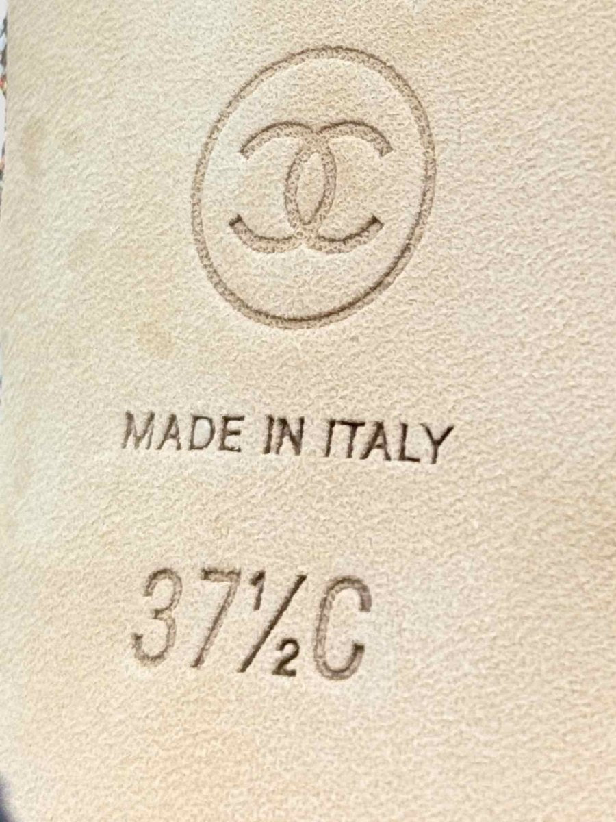 Pre - loved CHANEL Tweed Pink Multicolor Size EU 37.5 Slingbacks at Reems Closet