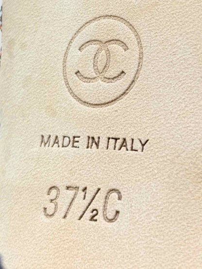 Pre - loved CHANEL Tweed Pink Multicolor Size EU 37.5 Slingbacks at Reems Closet