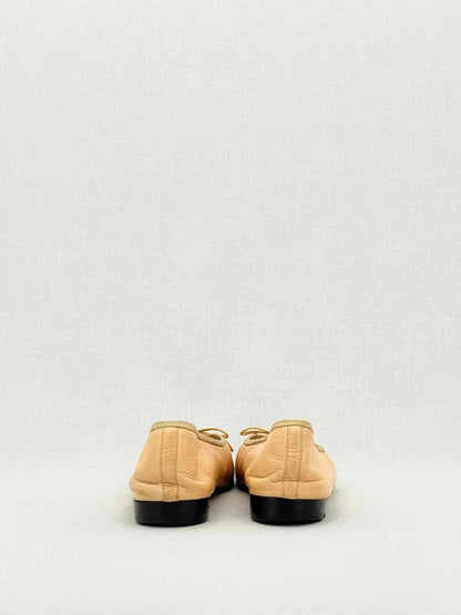 Pre - loved CHANEL Two Tone Beige & Black Size EU 36.5 Ballet Flats at Reems Closet