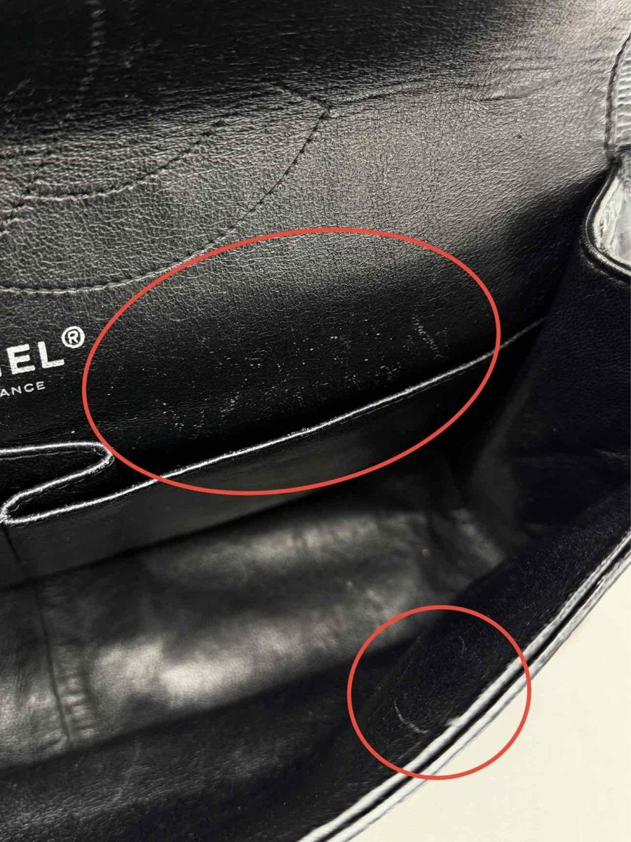 Pre - loved CHANEL Vintage 2.55 Size Maxi Quilted Midnight Blue Leather Shoulder Bag at Reems Closet