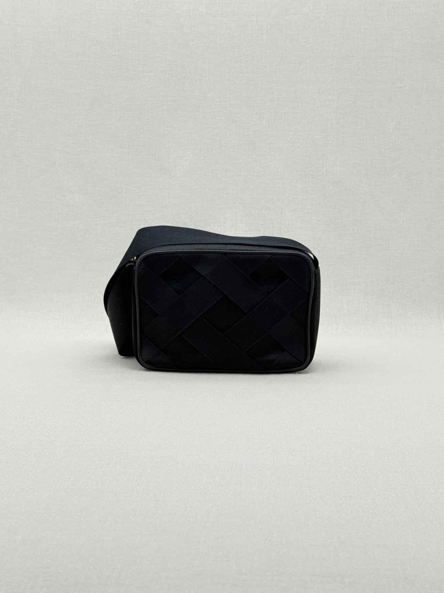 Pre - loved CHANEL Vintage Black Woven Shoulder Bag at Reems Closet