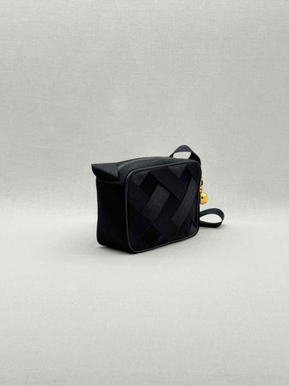 Pre - loved CHANEL Vintage Black Woven Shoulder Bag at Reems Closet