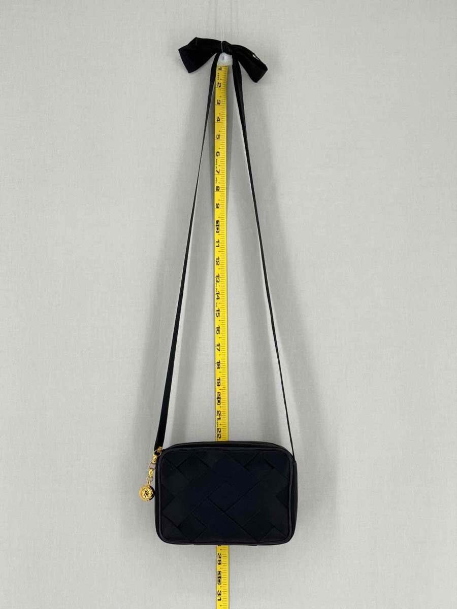 Pre - loved CHANEL Vintage Black Woven Shoulder Bag at Reems Closet