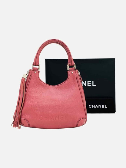 Pre - loved CHANEL Vintage Pink Tassel Shoulder Bag at Reems Closet