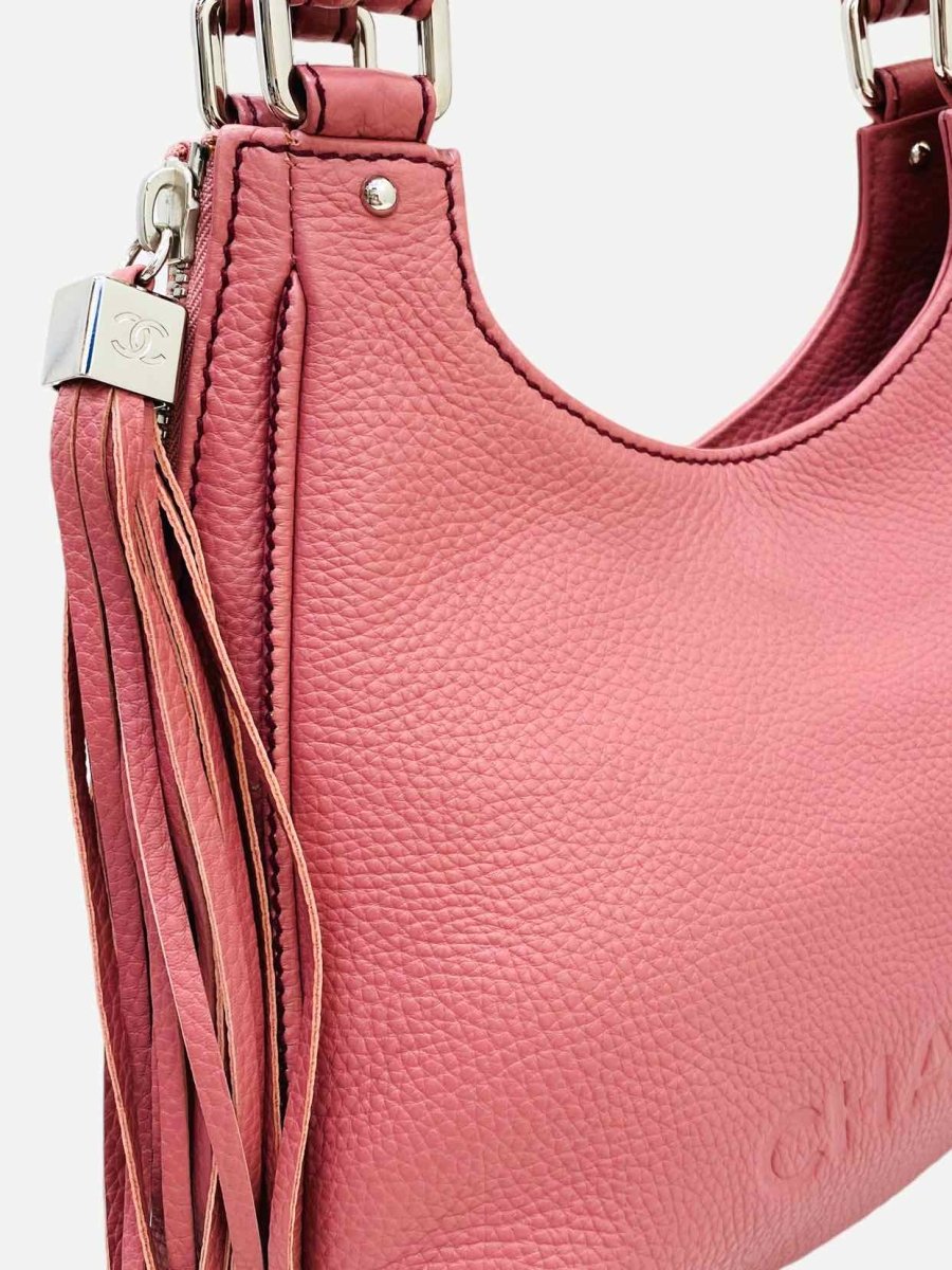 Pre - loved CHANEL Vintage Pink Tassel Shoulder Bag at Reems Closet