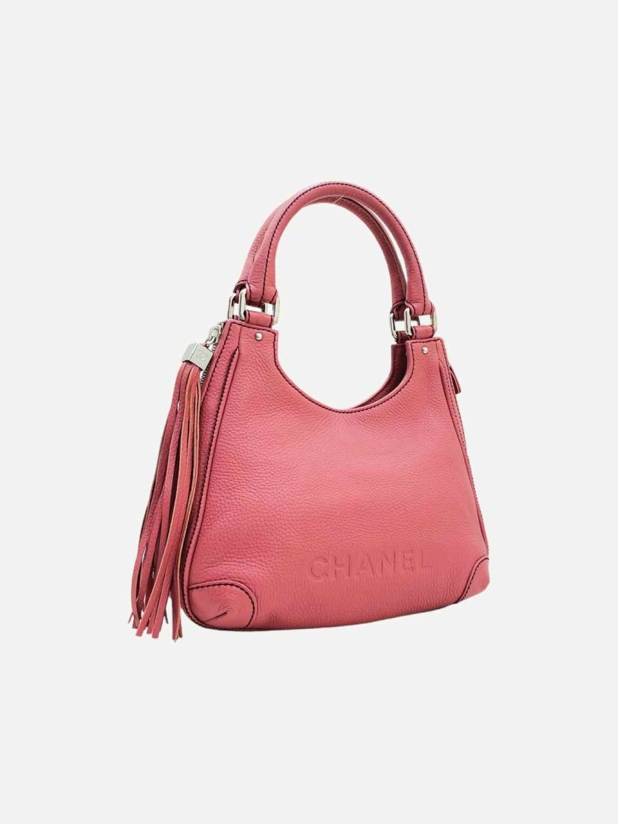 Pre - loved CHANEL Vintage Pink Tassel Shoulder Bag at Reems Closet