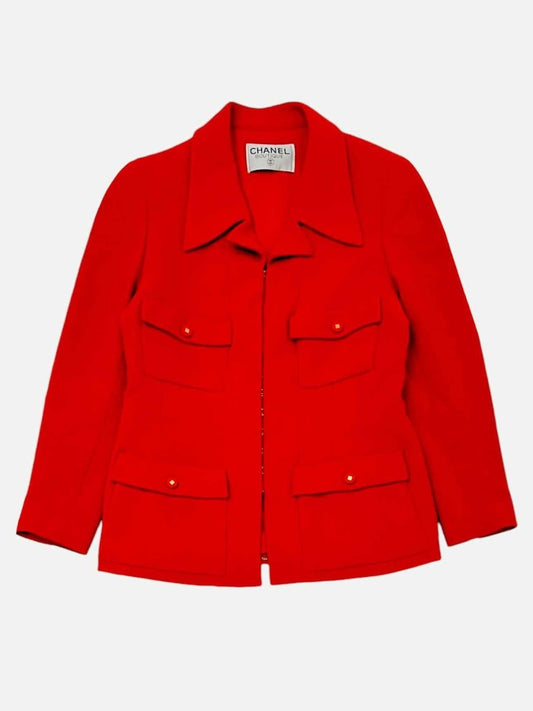 Pre - loved CHANEL Vintage Red Jacket at Reems Closet