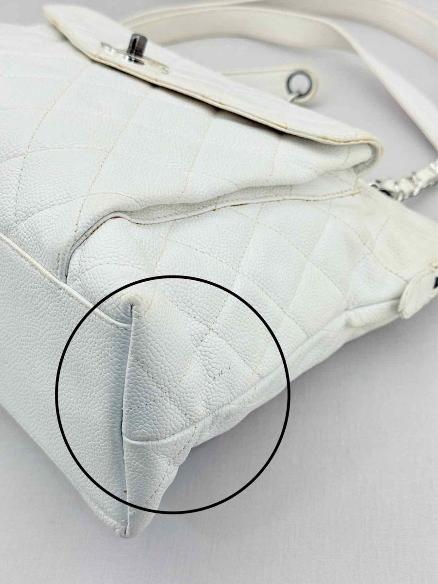 Pre - loved CHANEL Vintage White Shoulder Bag at Reems Closet
