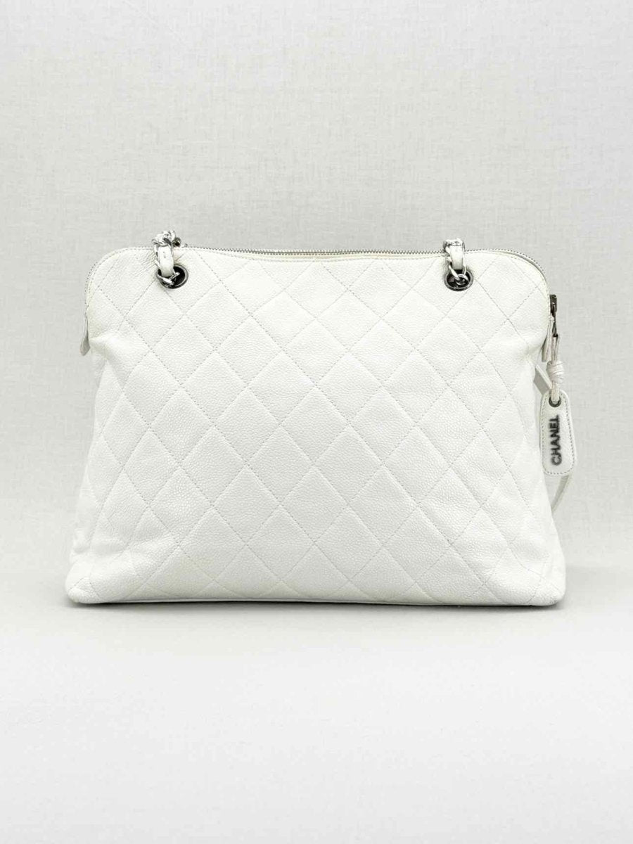 Pre - loved CHANEL Vintage White Shoulder Bag at Reems Closet