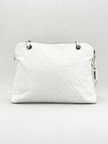 Pre - loved CHANEL Vintage White Shoulder Bag at Reems Closet