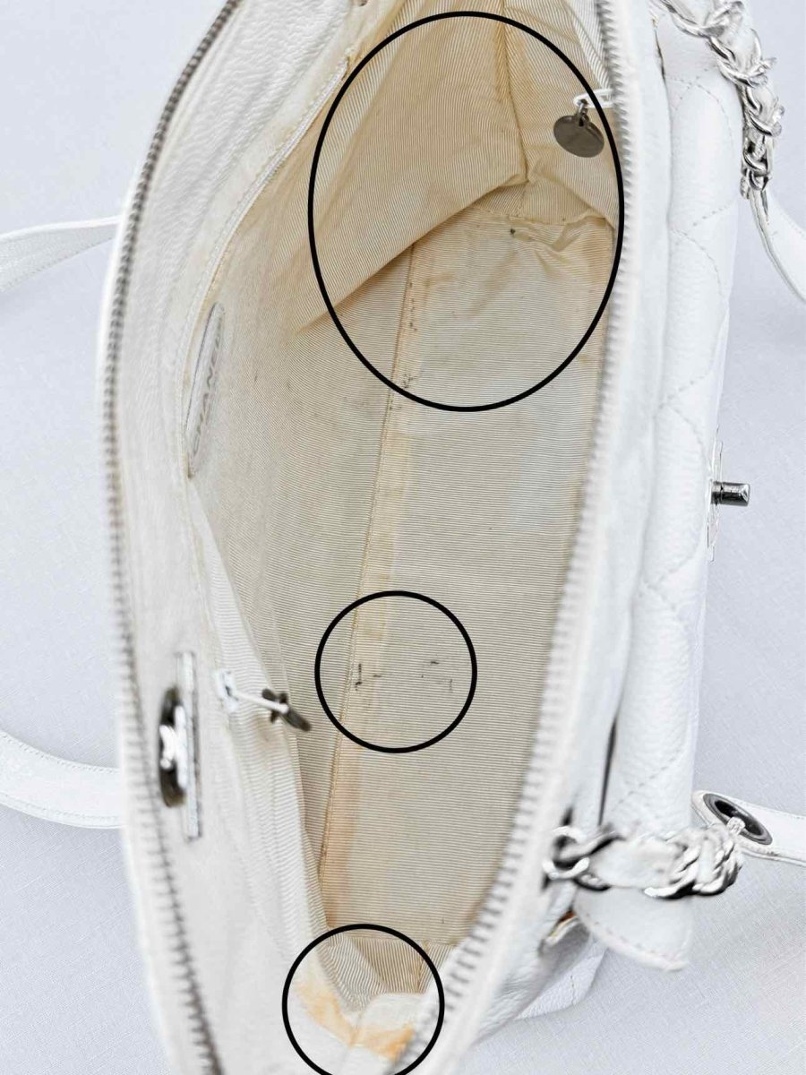 Pre - loved CHANEL Vintage White Shoulder Bag at Reems Closet