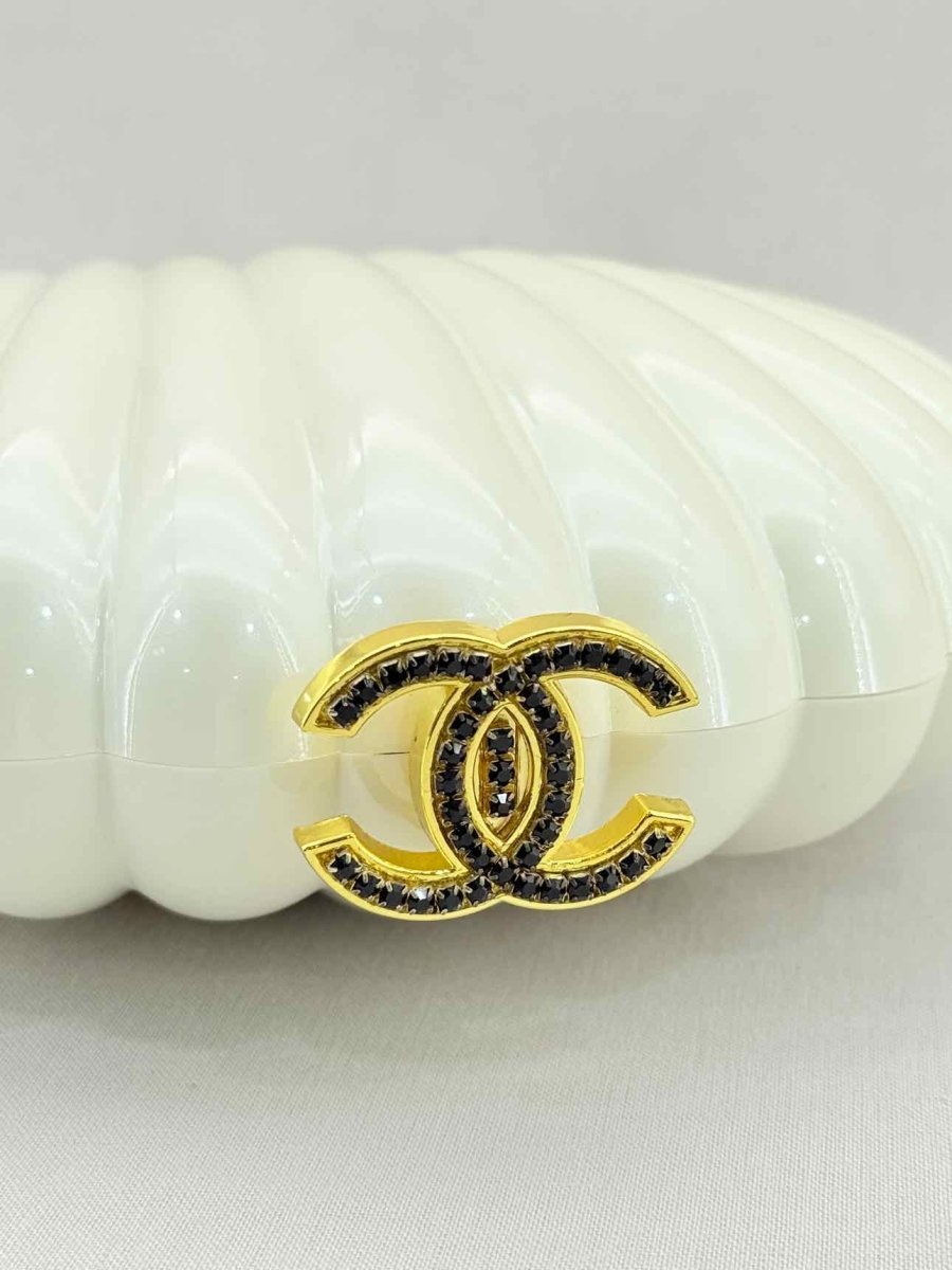 Pre - loved CHANEL VIP Limited Edition White Clutch at Reems Closet
