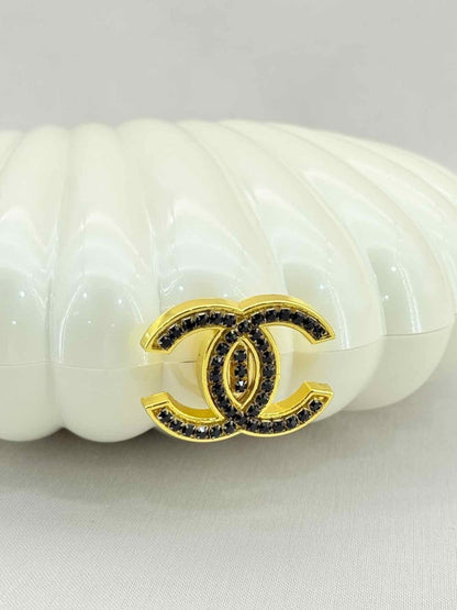 Pre - loved CHANEL VIP Limited Edition White Clutch at Reems Closet
