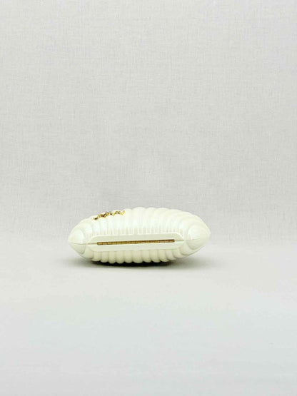 Pre - loved CHANEL VIP Limited Edition White Clutch at Reems Closet