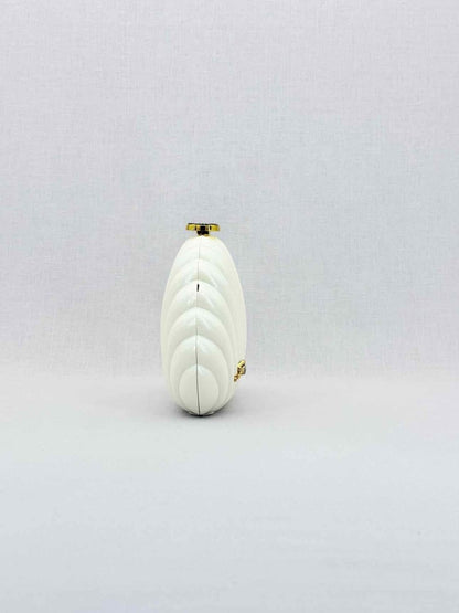 Pre - loved CHANEL VIP Limited Edition White Clutch at Reems Closet