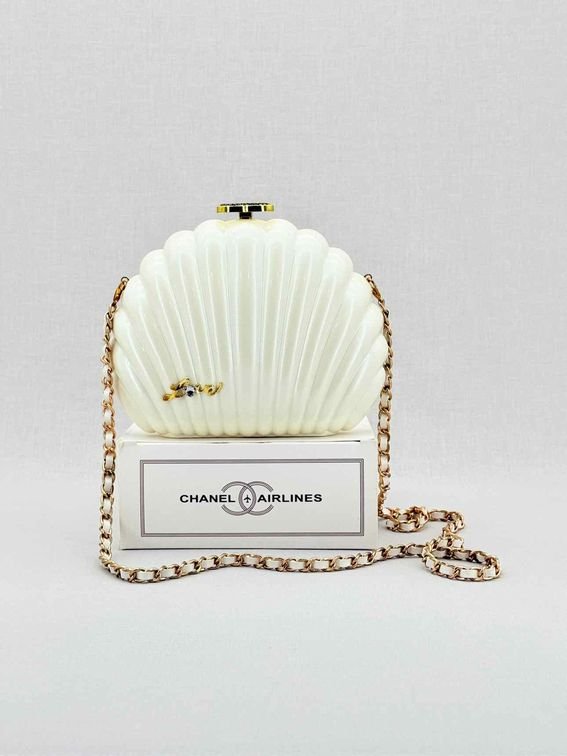 Pre - loved CHANEL VIP Limited Edition White Clutch at Reems Closet