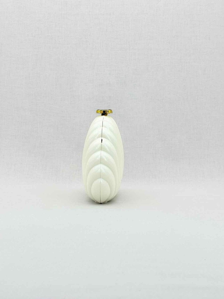 Pre - loved CHANEL VIP Limited Edition White Clutch at Reems Closet