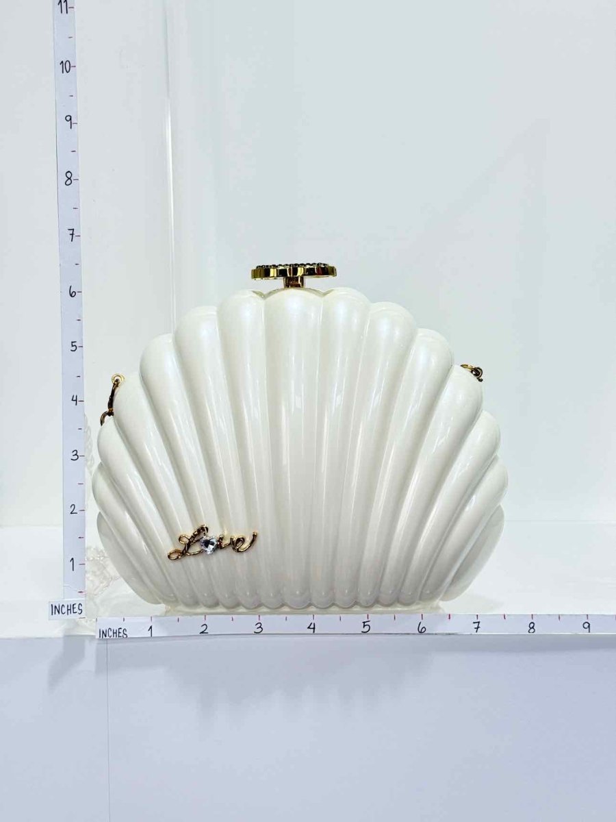 Pre - loved CHANEL VIP Limited Edition White Clutch at Reems Closet