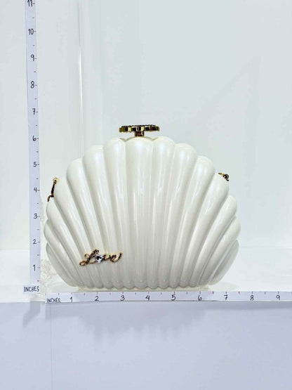 Pre - loved CHANEL VIP Limited Edition White Clutch at Reems Closet