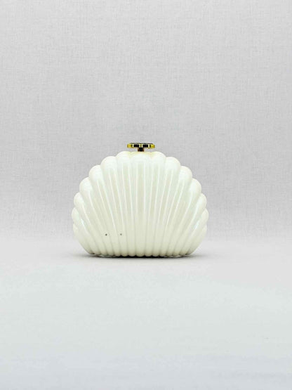 Pre - loved CHANEL VIP Limited Edition White Clutch at Reems Closet