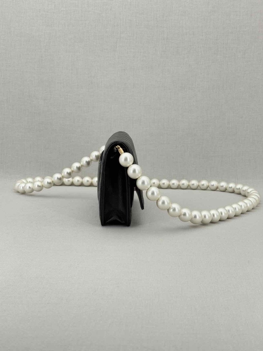 Pre - loved CHANEL Wallet on Chain Black Shoulder Bag at Reems Closet