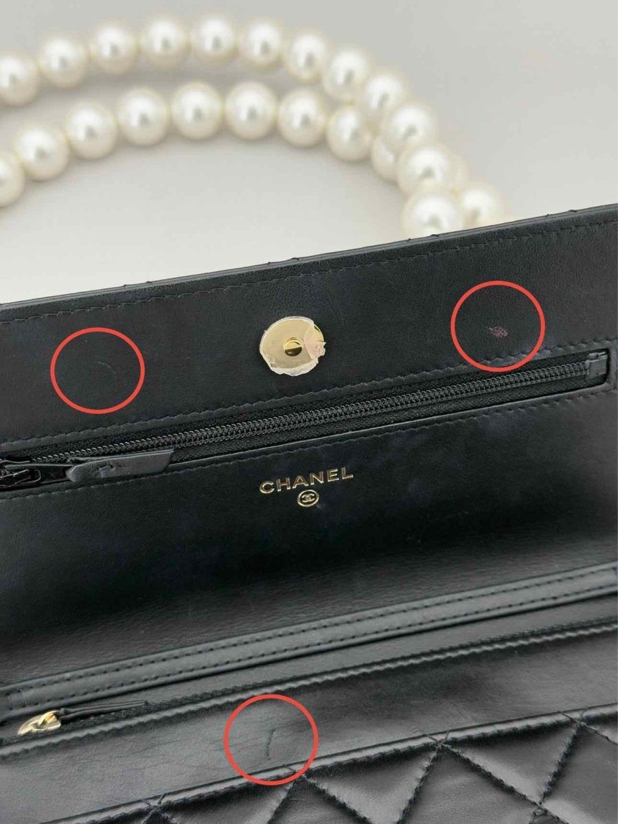 Pre - loved CHANEL Wallet on Chain Black Shoulder Bag at Reems Closet