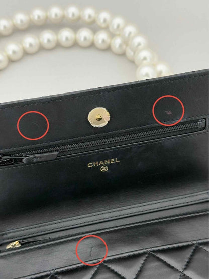 Pre - loved CHANEL Wallet on Chain Black Shoulder Bag at Reems Closet