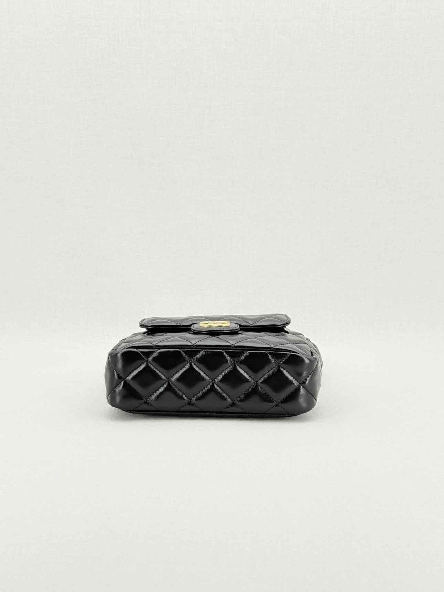 Pre - loved CHANEL Wavy CC Hobo Black Quilted Shoulder Bag at Reems Closet