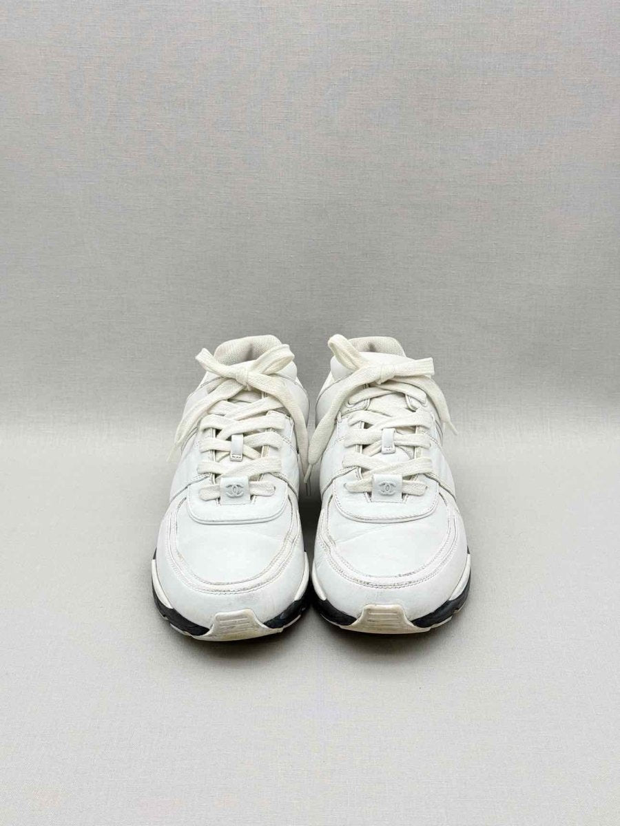 Pre-loved CHANEL White & Black Size EU 40 Sneakers at Reems Closet