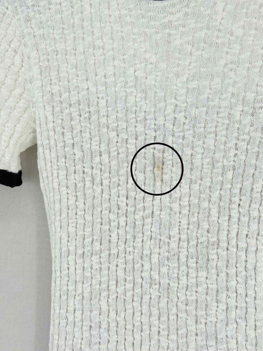 Pre - loved CHANEL White & Black Size US 4 Knee Length Dress at Reems Closet