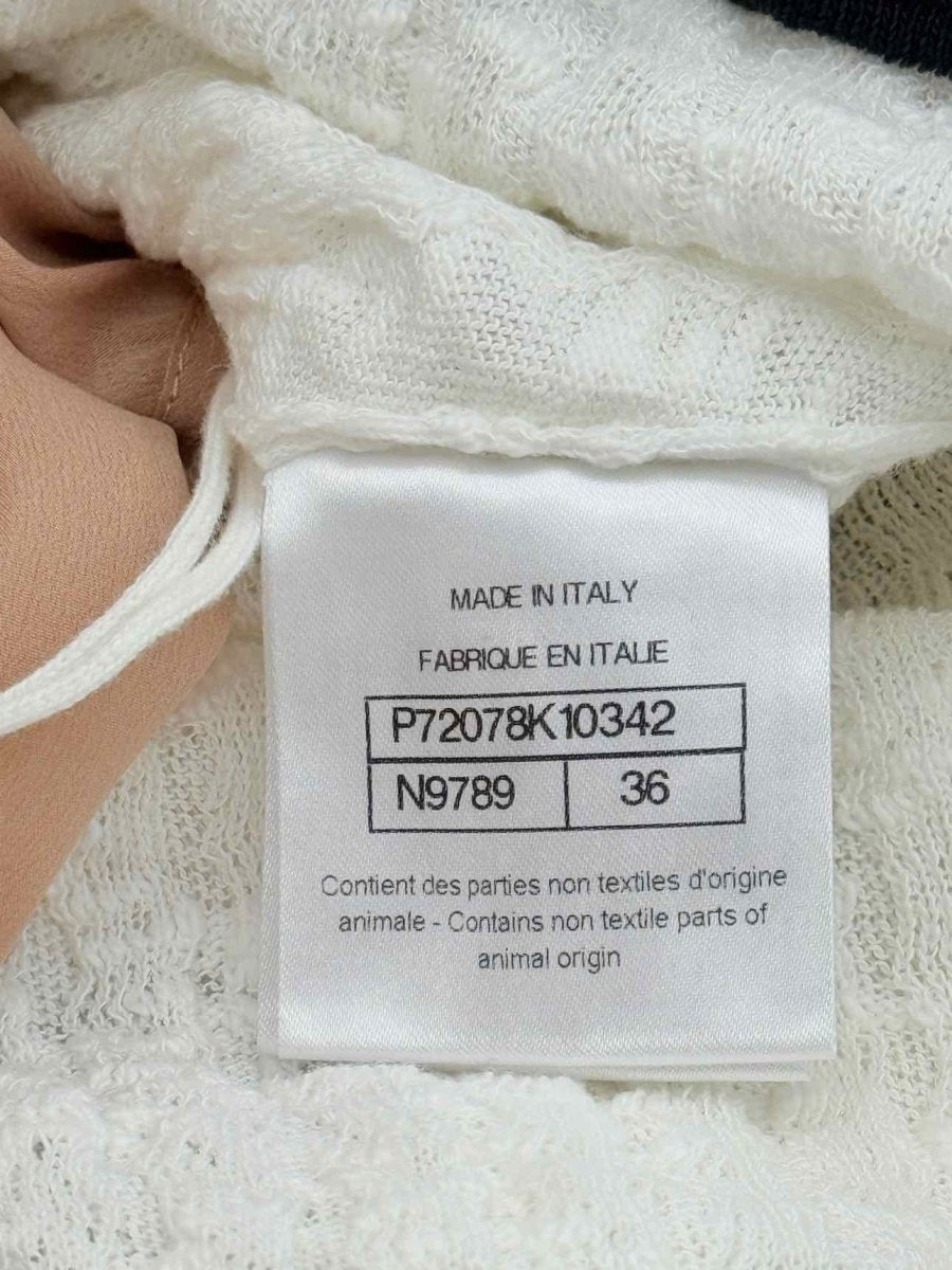 Pre - loved CHANEL White & Black Size US 4 Knee Length Dress at Reems Closet