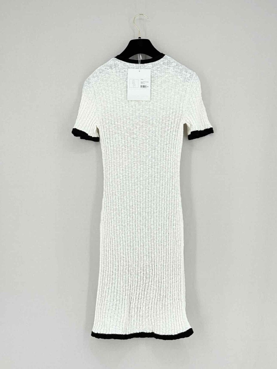 Pre - loved CHANEL White & Black Size US 4 Knee Length Dress at Reems Closet