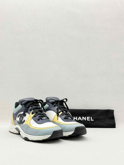 Pre - loved CHANEL White Multicolor Size EU 38.5 Sneakers at Reems Closet