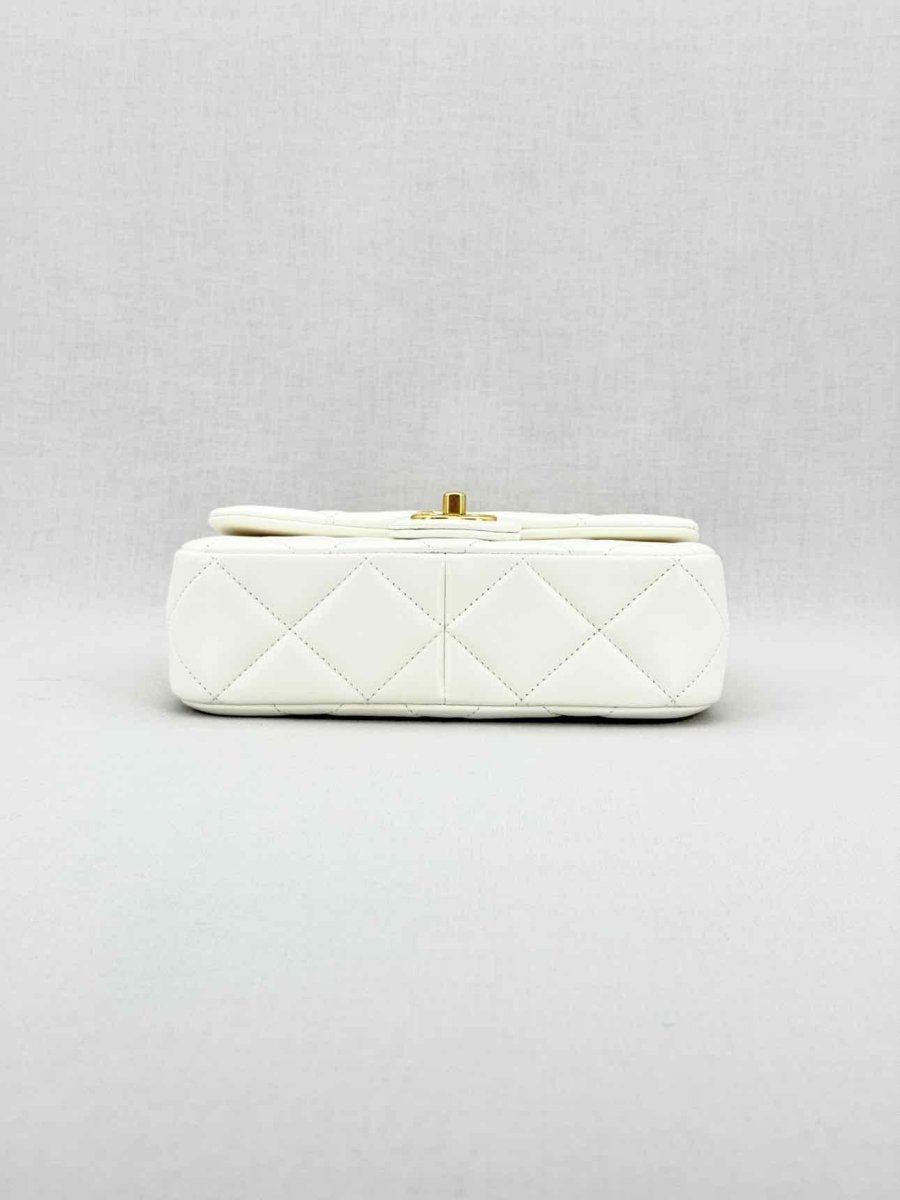 Pre - loved CHANEL White Quilted Crossbody at Reems Closet