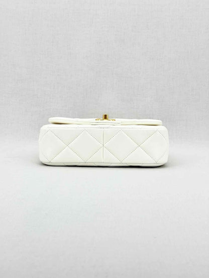 Pre - loved CHANEL White Quilted Crossbody at Reems Closet