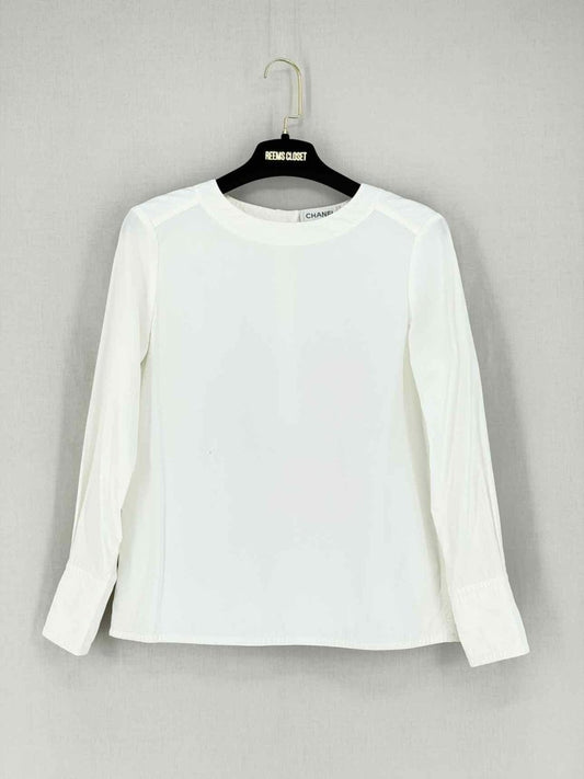 Pre - loved CHANEL White Size US 2 Blouse at Reems Closet