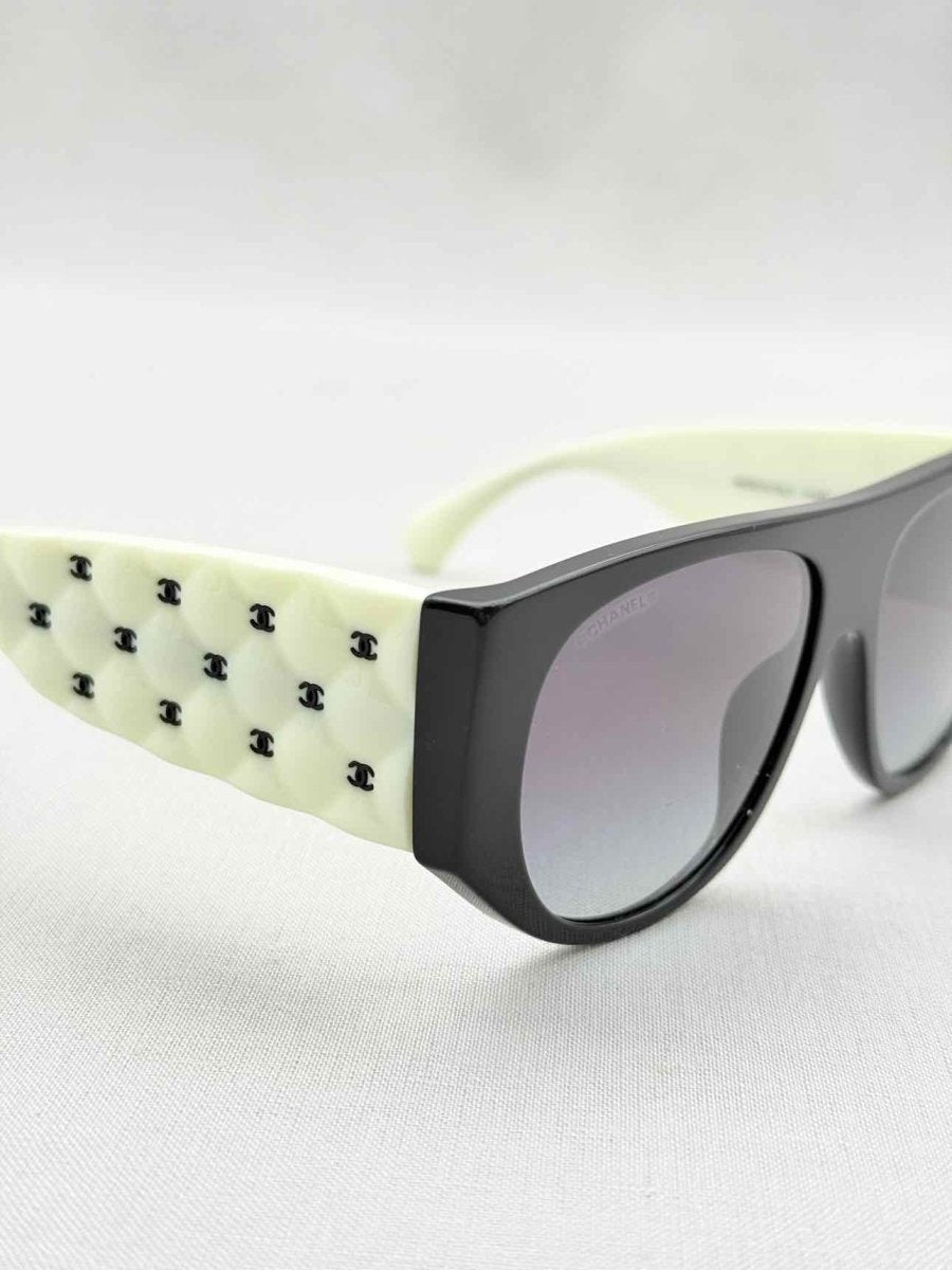 Pre - loved CHANEL White Sunglasses at Reems Closet