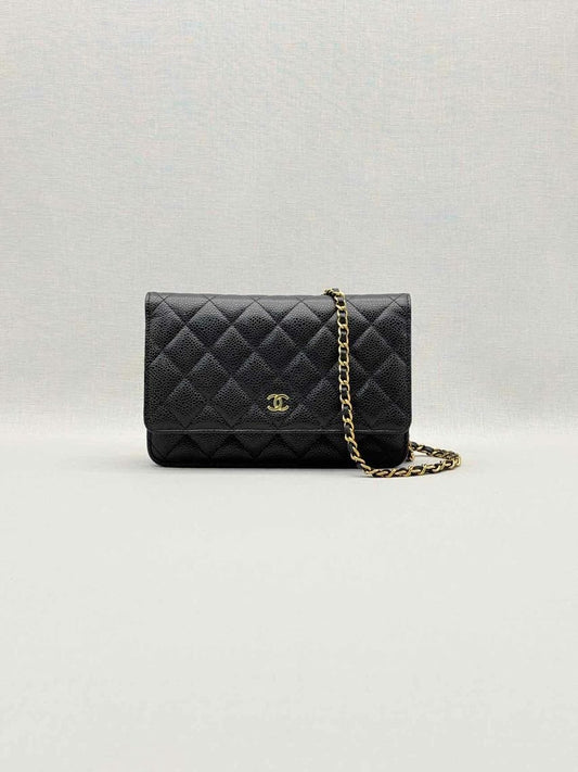Pre-loved CHANEL WOC Black Quilted Shoulder Bag at Reems Closet