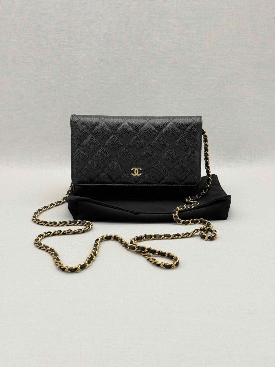 Pre-loved CHANEL WOC Black Quilted Shoulder Bag at Reems Closet