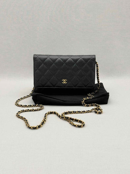 Pre-loved CHANEL WOC Black Quilted Shoulder Bag at Reems Closet