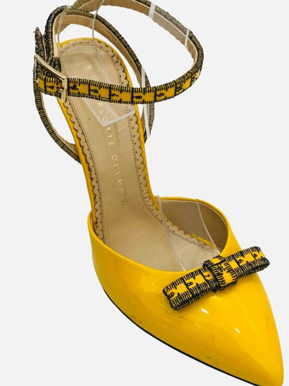 Pre - loved CHARLOTTE OLYMPIA Ankle Strap Yellow Heeled Sandals at Reems Closet