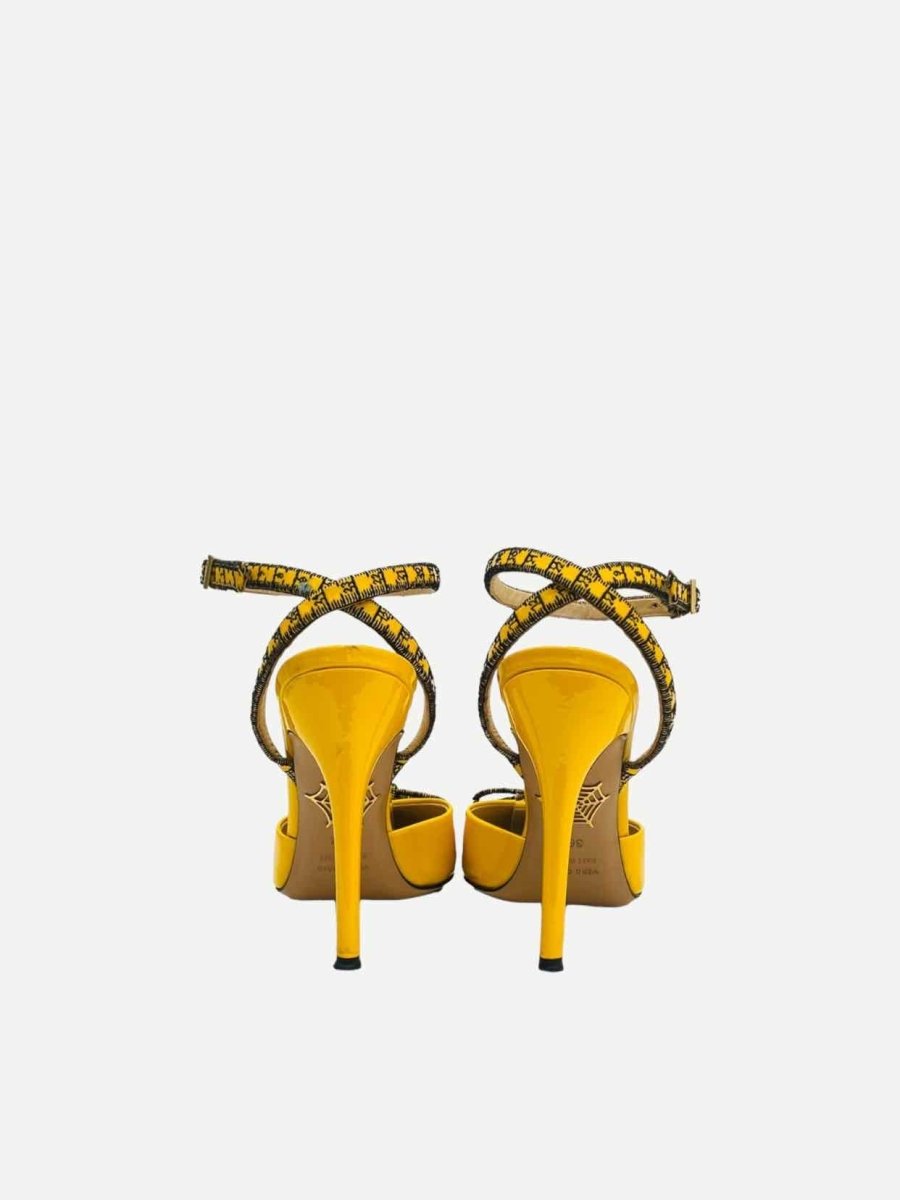 Pre - loved CHARLOTTE OLYMPIA Ankle Strap Yellow Heeled Sandals at Reems Closet