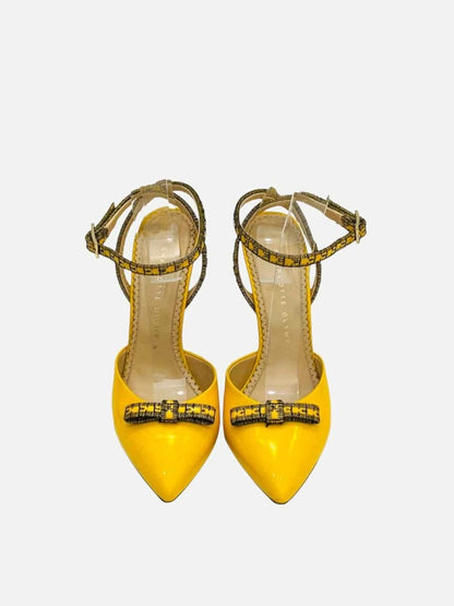 Pre - loved CHARLOTTE OLYMPIA Ankle Strap Yellow Heeled Sandals at Reems Closet