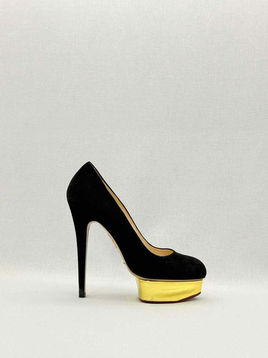 Pre-loved CHARLOTTE OLYMPIA Dolly Black Size EU 40 Pumps at Reems Closet