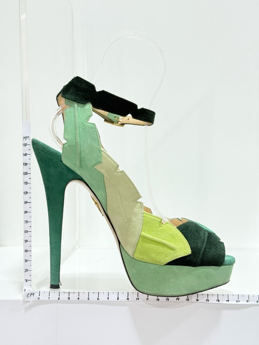 Pre - loved CHARLOTTE OLYMPIA Green Size EU 40 Heeled Sandals at Reems Closet