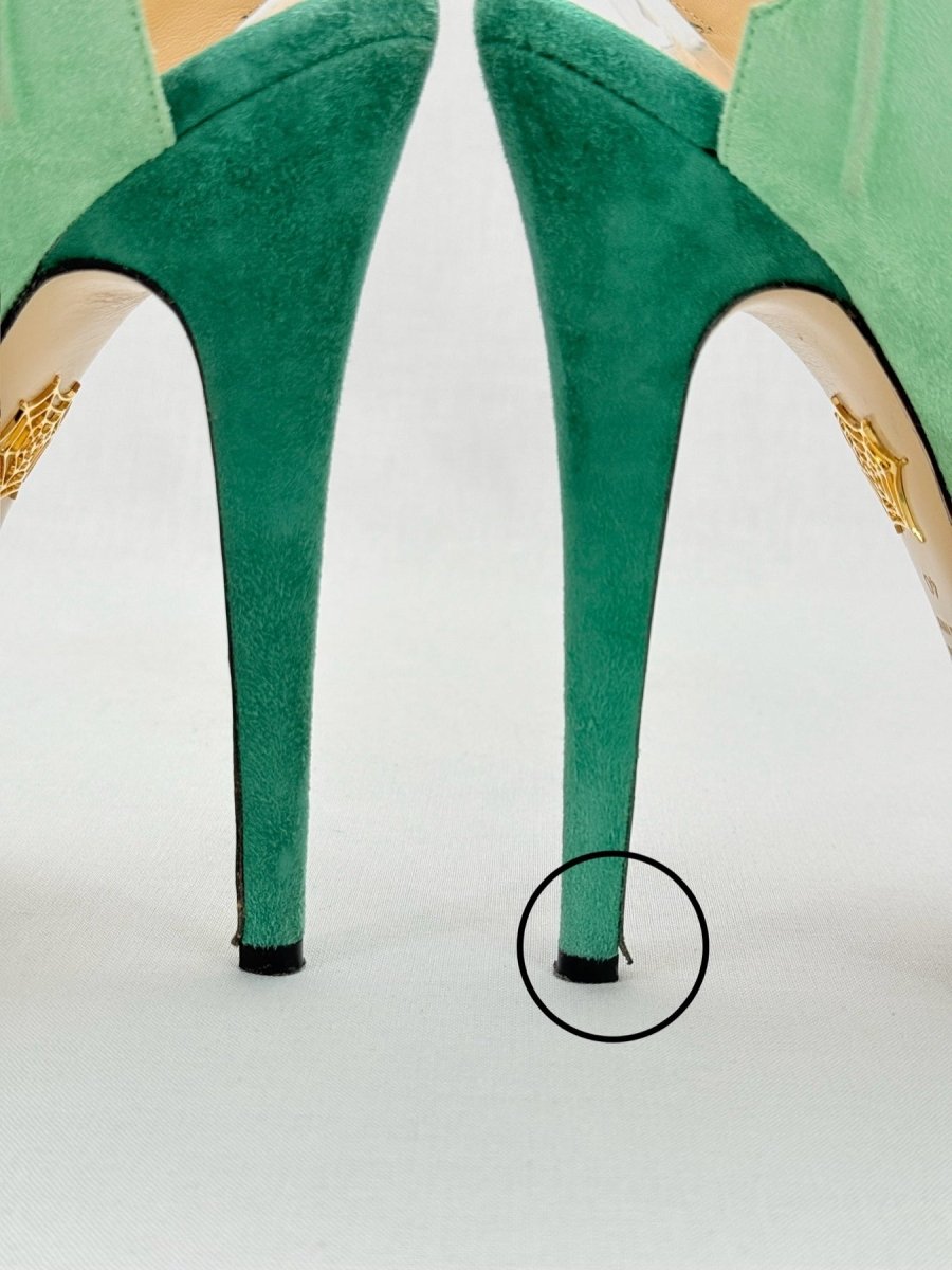 Pre - loved CHARLOTTE OLYMPIA Green Size EU 40 Heeled Sandals at Reems Closet