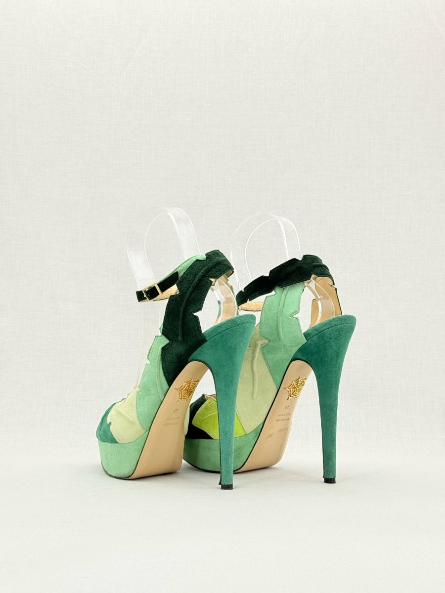 Pre - loved CHARLOTTE OLYMPIA Green Size EU 40 Heeled Sandals at Reems Closet