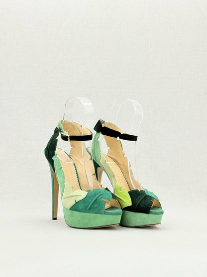 Pre - loved CHARLOTTE OLYMPIA Green Size EU 40 Heeled Sandals at Reems Closet